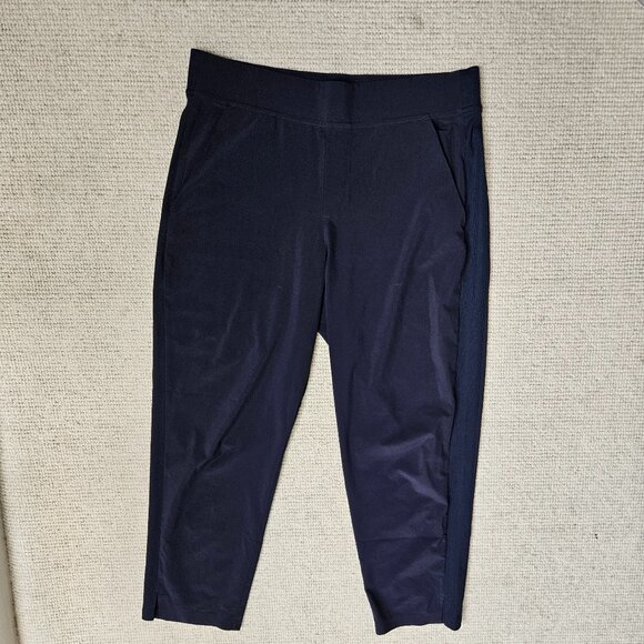 Athleta Brooklyn Mid Rise Ankle Pant 10P 10 Petite Navy Blue Casual Athleisure - Picture 2 of 10